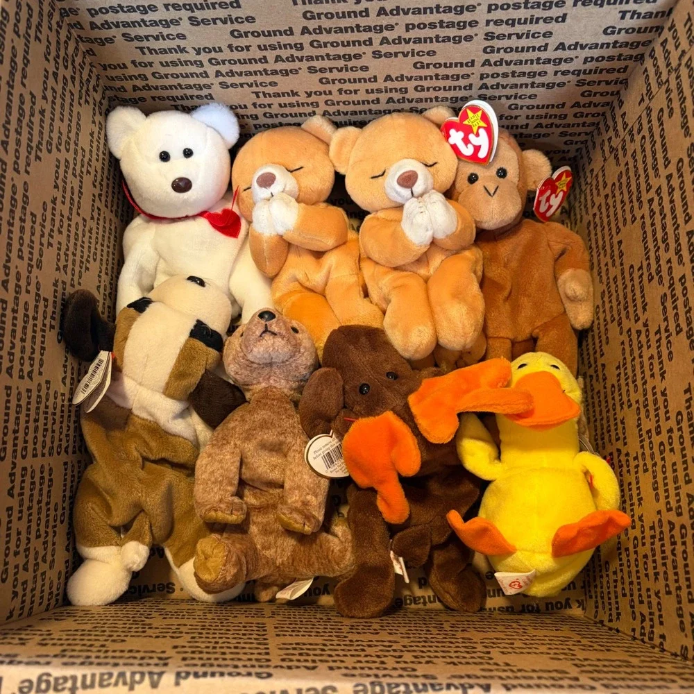 Lot of 34 Ty Beanie Babies Vintage Rare Plush Collection African Safari Tote‎